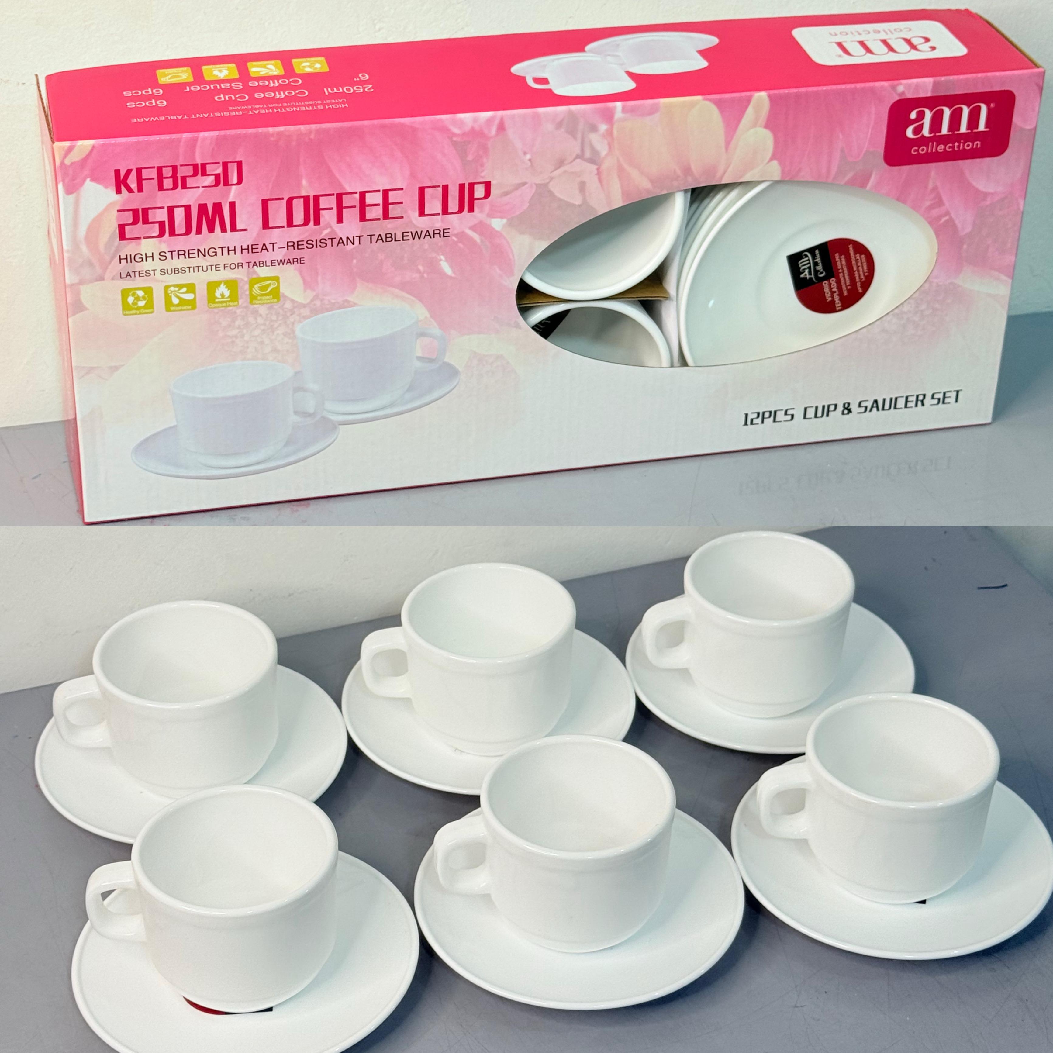 JUEGO DE TAZAS Y PLATILLOS BLANCO