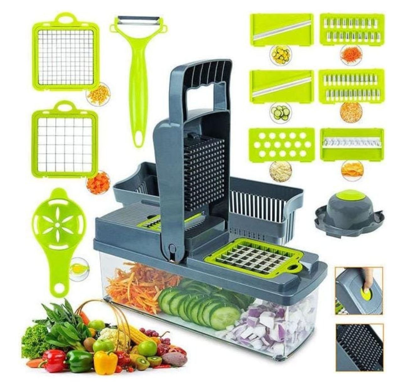 MANDOLINA RAYADORA DE VERDURAS 14 EN 1